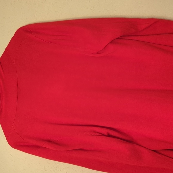 Talbots Red Open Linen Mix Ted Cardigan XL Office Career Casual Wear Minimalist - Picture 5 of 7